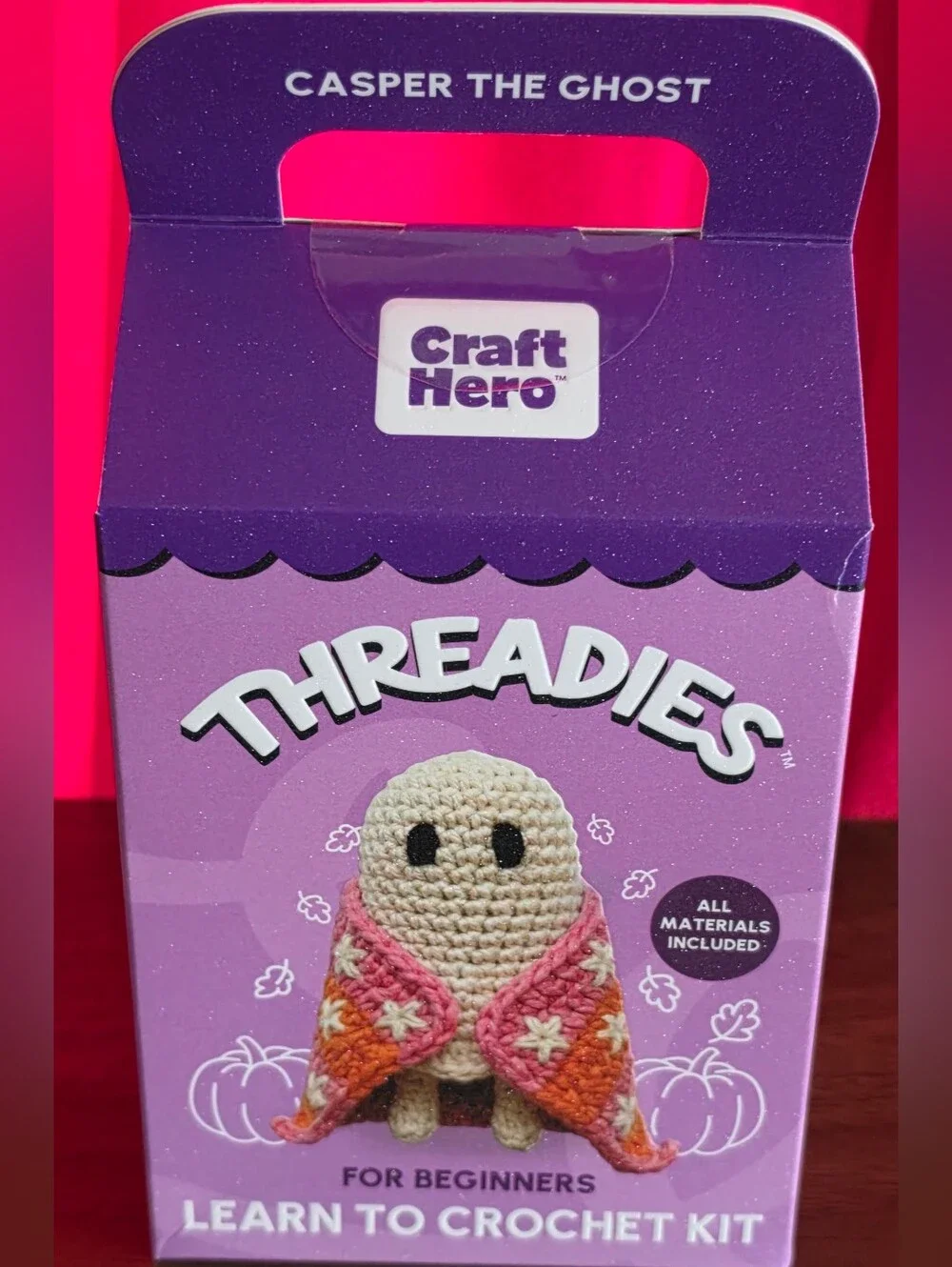 Threadies Casper the Ghost Crochet Kit For Beginners Craft Hero Activity Kit NWT